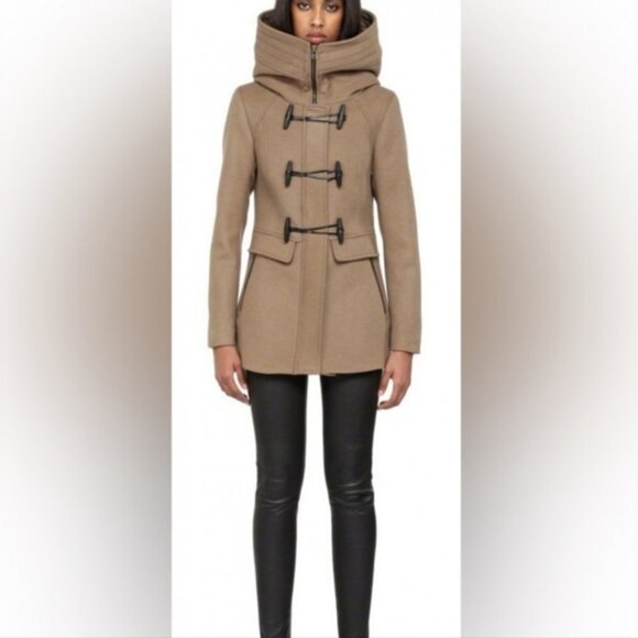 Mackage Zandra Wool & Cashmere Hooded Duffel Coat Camel   XXS   EUC - Picture 2 of 14